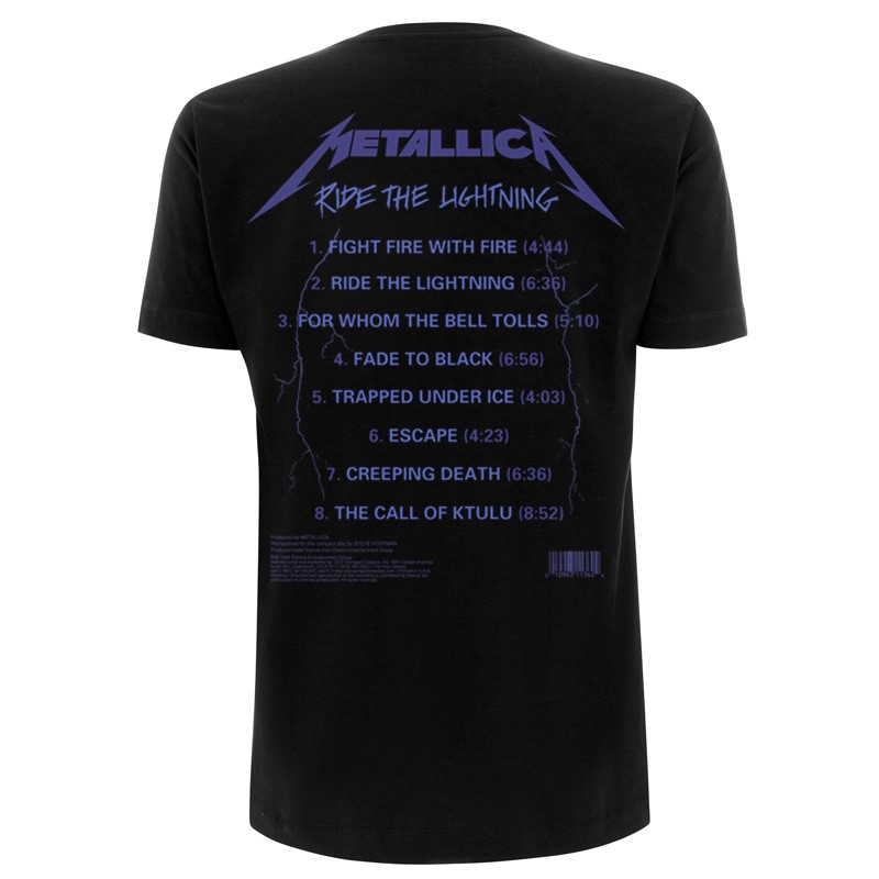 Metallica Ride The Lightning Tracks Black T-shirt - Probity Wholesale