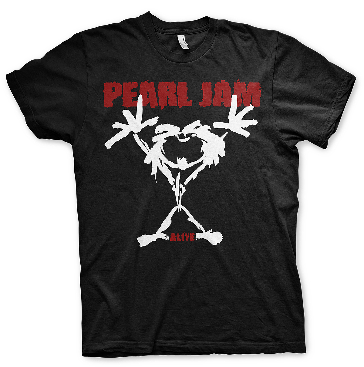 Pearl Jam Stickman Uomo T-Shirt Nero Regular 
