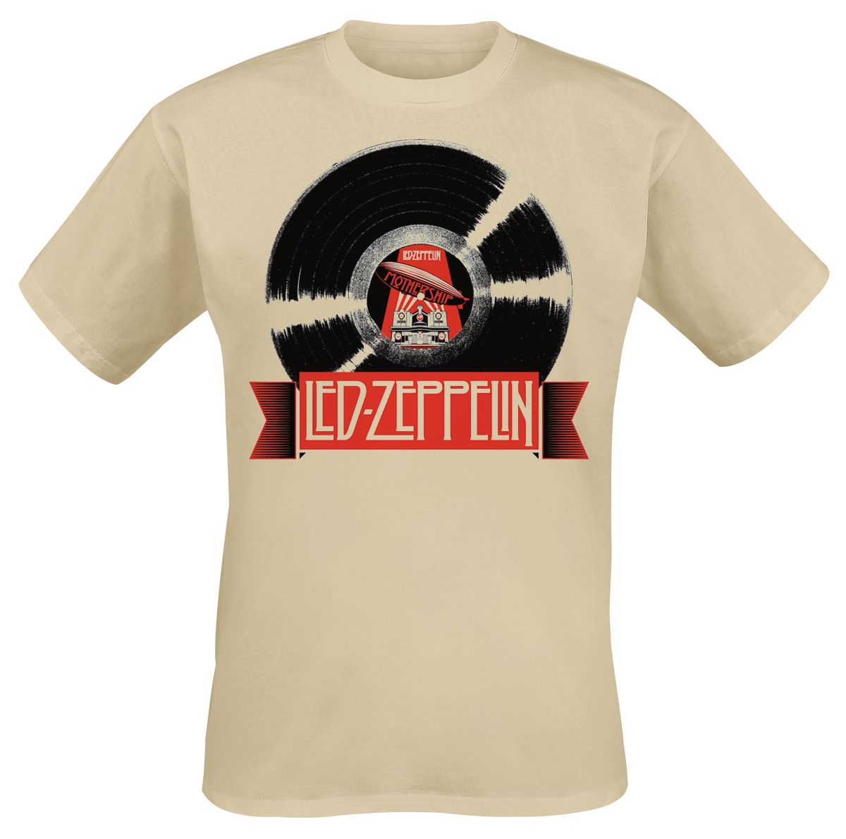 LED Zeppelin T Shirt Mothership Vinyl Record Band Logo Nouveau Officiel Homme