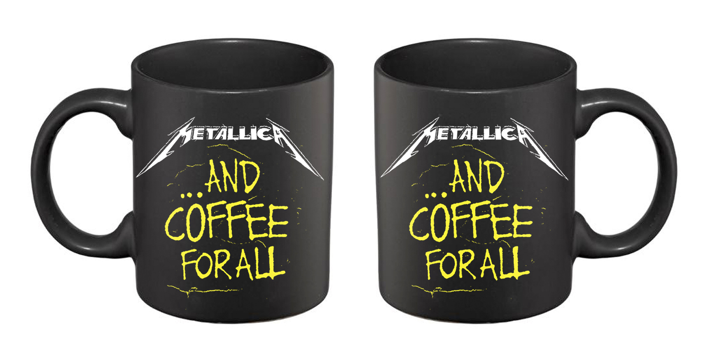 Metallica and coffee for all Tazas negro mate 